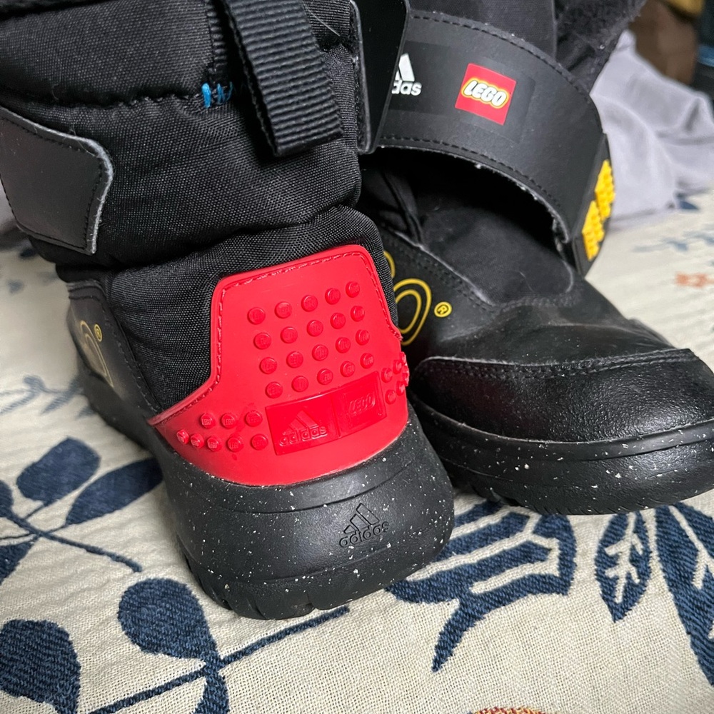 Adidas Kids Black and Red LEGO Boots